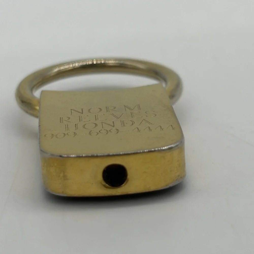 Vintage Honda Keychain Black & Gold Norm Reeves Honda Cerritos California